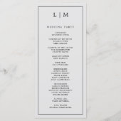 シンプルライトグレーモノグラムエレガントウェディング プログラム (裏面)