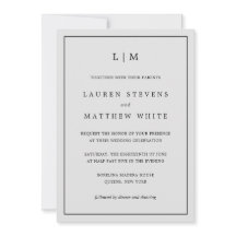 シンプルライトグレーモノグラムエレガントウェディング