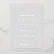 シンプルライトグレーモノグラムエレガントウェディング