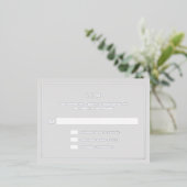 シンプルライトグレーモノグラムエレガントウェディングRSVP 箔招待状ポストカード (立ち正面)