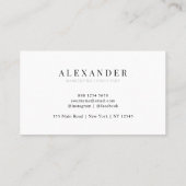 シンプルライトグレーモノグラムプロフェッショナル 名刺 (裏面)