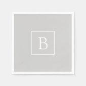 シンプルライトグレーモノグラム スタンダードカクテルナプキン (正面)