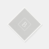 シンプルライトグレーモノグラム スタンダードカクテルナプキン (角)