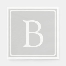シンプルライトグレーモノグラム スタンダードランチョンナプキン