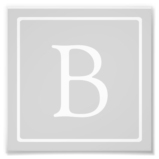 シンプルライトグレーモノグラム フォトプリント            (正面)