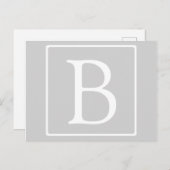 シンプルライトグレーモノグラム ポストカード (正面/裏面)