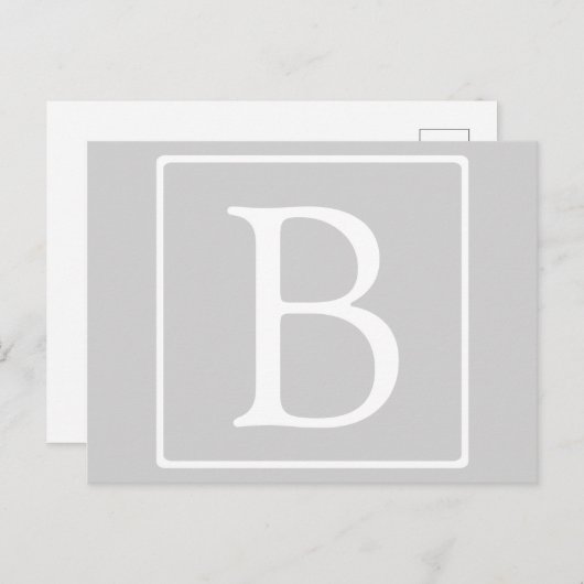 シンプルライトグレーモノグラム ポストカード (正面/裏面)