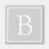 シンプルライトグレーモノグラム マグネット (正面)