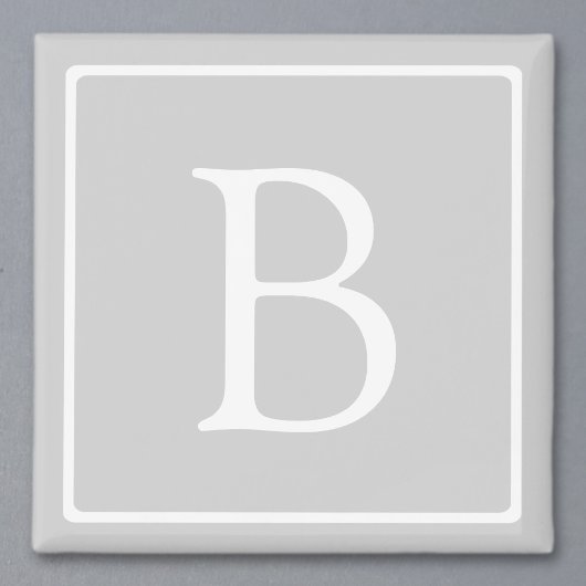 シンプルライトグレーモノグラム マグネット