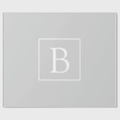 シンプルライトグレーモノグラム ラッピングペーパー (フラット)