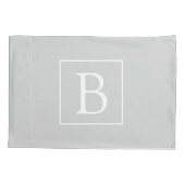 シンプルライトグレーモノグラム 枕カバー (裏面)