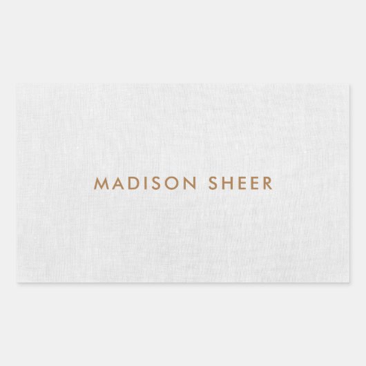 シンプルライトグレーリネンミニマリスト 長方形シール (正面)
