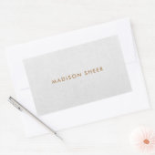 シンプルライトグレーリネンミニマリスト 長方形シール (封筒)