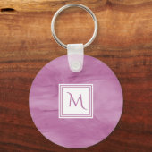シンプルライトパープル細かい大理石モノグラモダンム キーホルダー (正面)