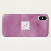 シンプルライトパープル細かい大理石モノグラモダンム Case-Mate iPhoneケース (裏面(横))