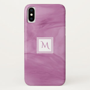 シンプルライトパープル細かい大理石モノグラモダンム iPhone X ケース