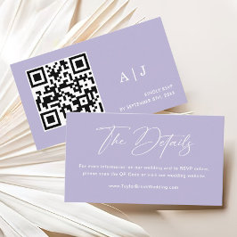 シンプルライトパープル結婚詳細 エンクロージャーカード