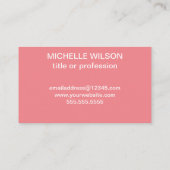 シンプルライトピンクフラミンゴ 名刺 (裏面)