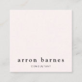 シンプルライトピンクモダンプロフェッショナルミニマル スクエア名刺 (正面)