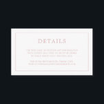 シンプルライトピンクモノグラムエレガントな結婚式 エンクロージャーカード<br><div class="desc">小さいシンプルのエンクロージャカーモダンドが搭載さエレガントれたデザインの詳細をバックの薄いモノグラムに囲ま縁どせた小さい。すべてのデザイン要素は埃っぽいバラピンクで、デザイン編集ツールで変更できる。ミニマルスタイリッシュなカップルのためのシックで素晴らしデザイン。これらのエンクロージャカードを使用して、ホテルの宿泊施設、駐車場、シャトル情報など、ゲストが知る必要がある方向やその他の重要な詳細を提供する。</div>