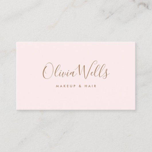 シンプルライトピンク手書きスクリプトソーシャルメディア 名刺 (正面)