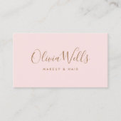 シンプルライトピンク手書きスクリプトソーシャルメディア 名刺 (正面)