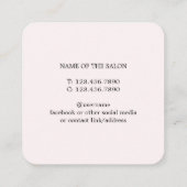 シンプルライトピンク美しいサロンアポイントメントカード 予約カード (裏面)