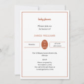 シンプルライトブラウン赤ちゃんシャワーパーソナライズされた 招待状 (正面)