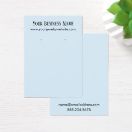 シンプルライトブルーのイヤリングホルダー表示カード