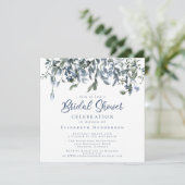 シンプルライトブルーウォーターフローラブライダルシャワー 招待状 (スタンド正面)