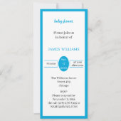 シンプルライトブルーカスタムベビーシャワー 招待状 (正面)