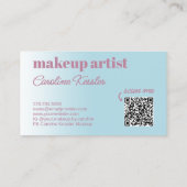 シンプルライトブルーキャンディピンクホワイト書 名刺 (裏面)