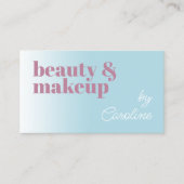 シンプルライトブルーキャンディピンクホワイト書 名刺 (正面)