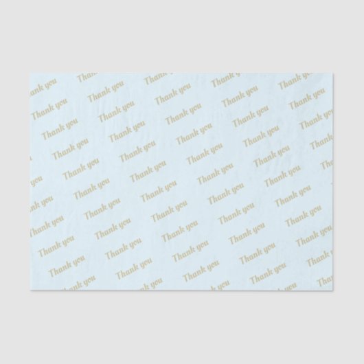 シンプルライトブルーサンキュー金ゴールド 薄葉紙 (正面)