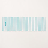 シンプルライトブルーストライプパーソナライズされたかわいらし ヨガマット (正面(横))