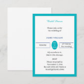 シンプルライトブルーパーソナライズされたブライダルシャワー 招待状 (正面/裏面)