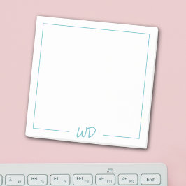 シンプルライトブルーモノグラムイニシャル ポストイット