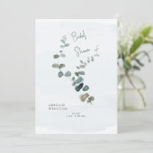 シンプルライトブルーユーカリブライダルシャワー 招待状 (スタンド正面)