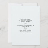 シンプルライトブルーユーカリブライダルシャワー 招待状 (裏面)