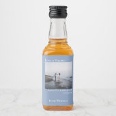 シンプルライトブルー結婚のフォトラブ&ミ感謝していニオ リキュールボトルラベル (正面)