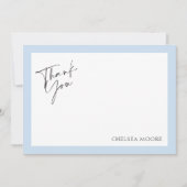 シンプルライトブルー縁どスポットフラットサンキューカード サンキューカード (正面)