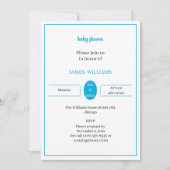 シンプルライトブルー赤ちゃんシャワーパーソナライズされた 招待状 (正面)