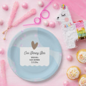シンプルライトブルー輝くスター |赤ちゃんシャワー ペーパープレート (パーティー)