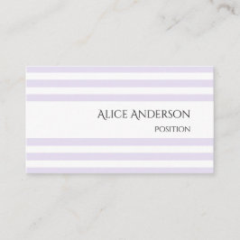 シンプルライトラベンダーシックパステルストライプズミニマル 名刺