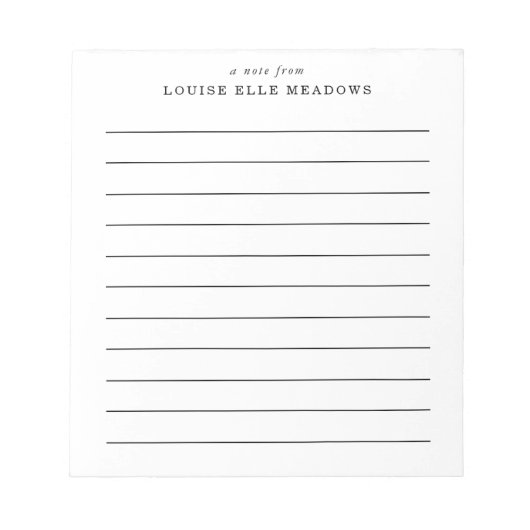 シンプルライニング名前をカスタムする ノートパッド (正面)