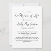 シンプルライフセレブレーション写真葬 招待状 (裏面)