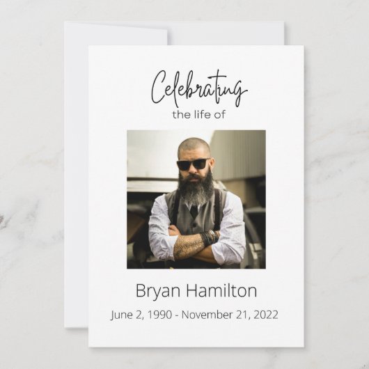 シンプルライフプログラムの葬儀お祝い 招待状 (正面)