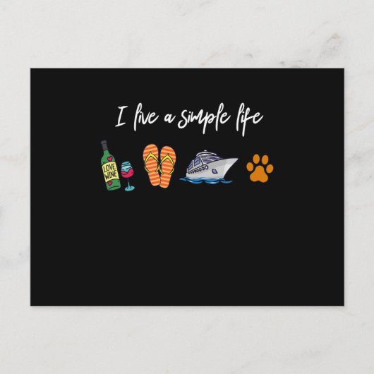 シンプルライフワインクルーズドッグドッグクルーズクルージングクルーズ ポストカード (正面)