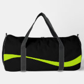 シンプルライムグリーンとブラックの波2 ダッフルバッグ (正面)