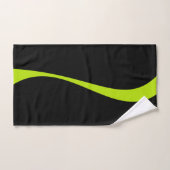 シンプルライムグリーンとブラックの波2 バスタオルセット (ハンドタオル)